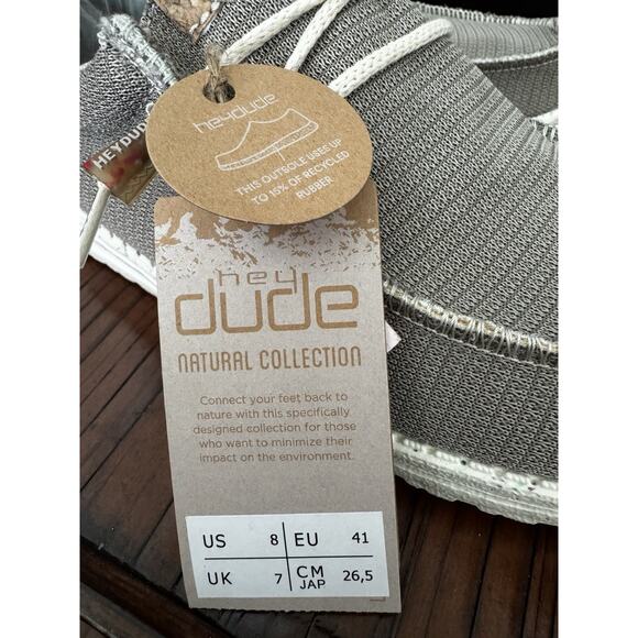 NEW HeyDude Men Size 8 Wally Eco Sox Knit Desert Brown Loafer Comfort Shoes main image 4